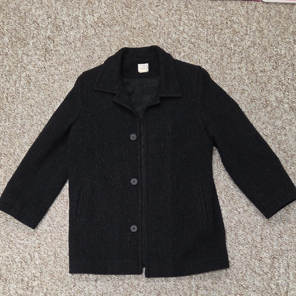 Talbots Classic Black Pea Coat